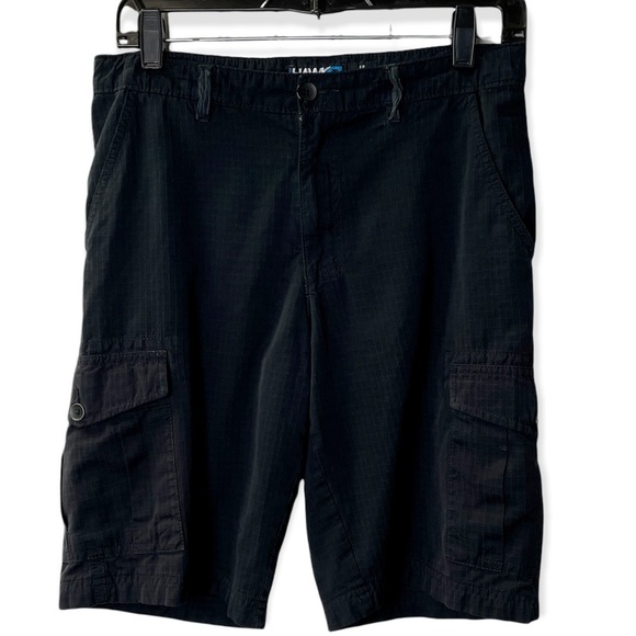 HAWK Boys Sz. 18 Black Cargo Shorts Adjustable Waist Band Waffle Pattern - Picture 2 of 8